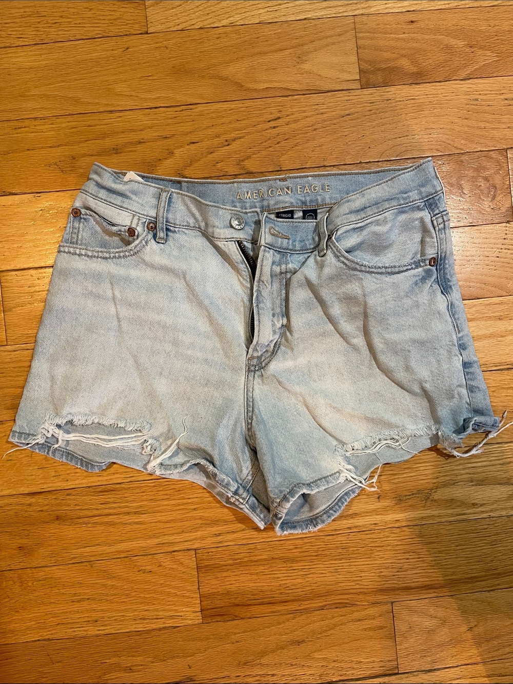 American Eagle Outfitters Light Blue Distressed Denim Cutoff Shorts